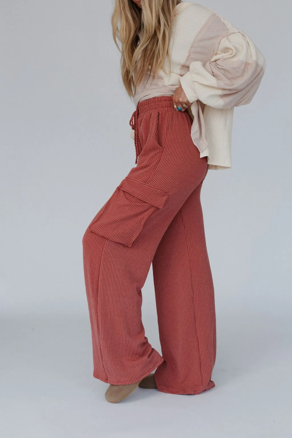 Keep It Cool Wide Leg Pants - Cinnamon