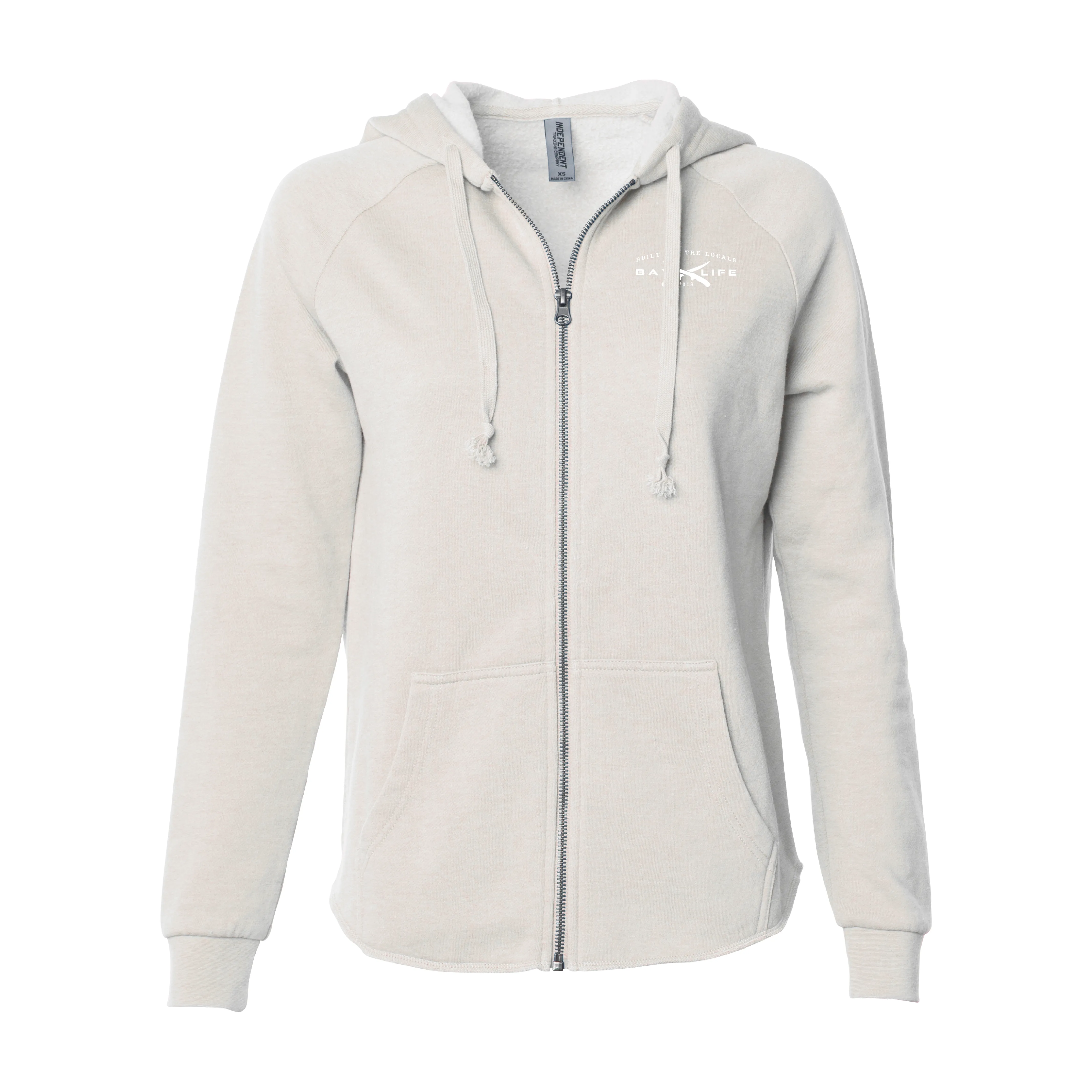 Ladies Zip Premium "Bay Washed" Hoodie | Bone