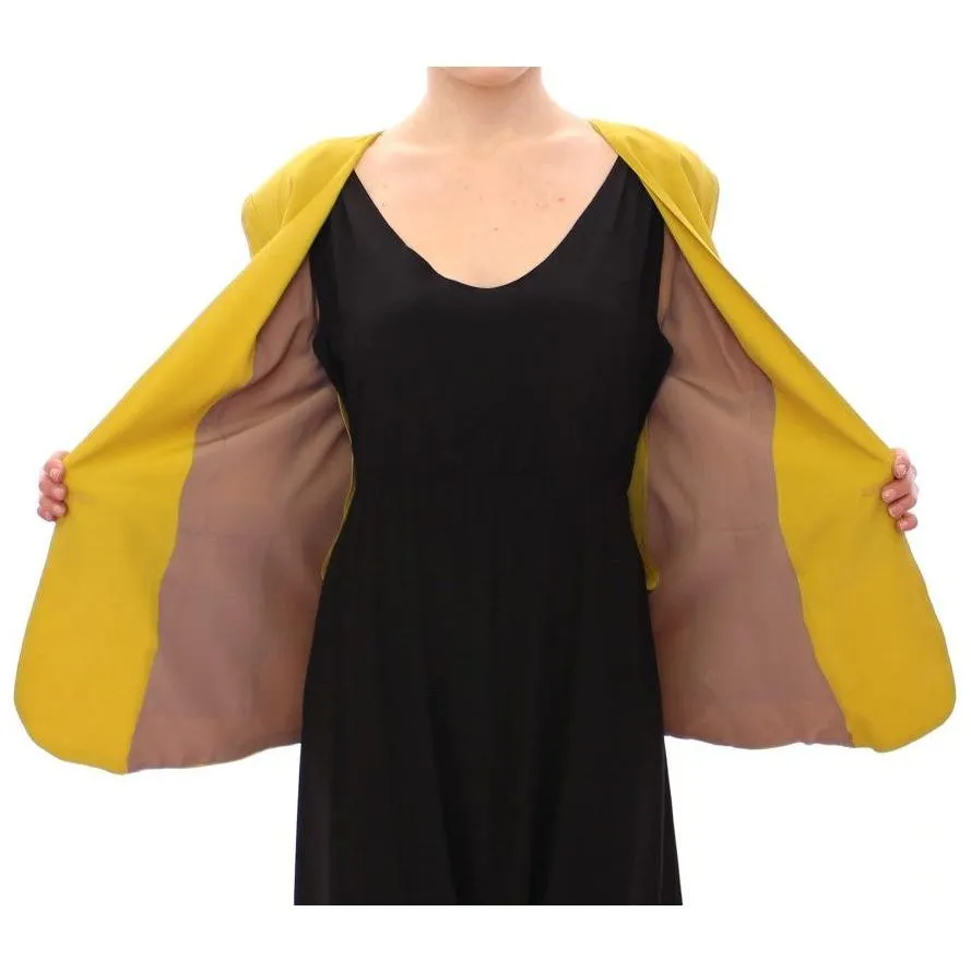 Lamberto Petri Elegant Mustard Silk Blend Jacket