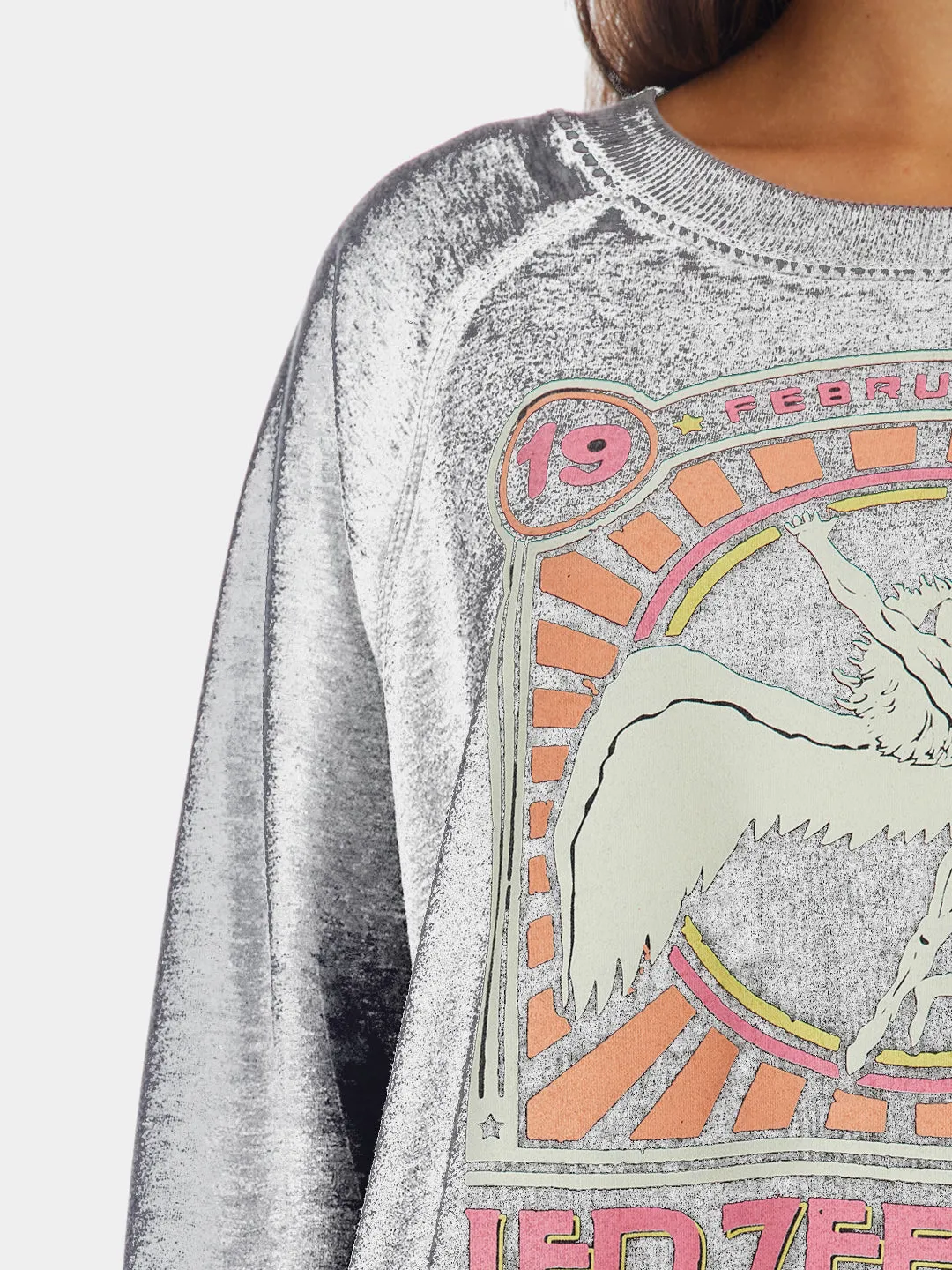 Led Zeppelin Inch1975Inch Acid Wash Sweatshirt