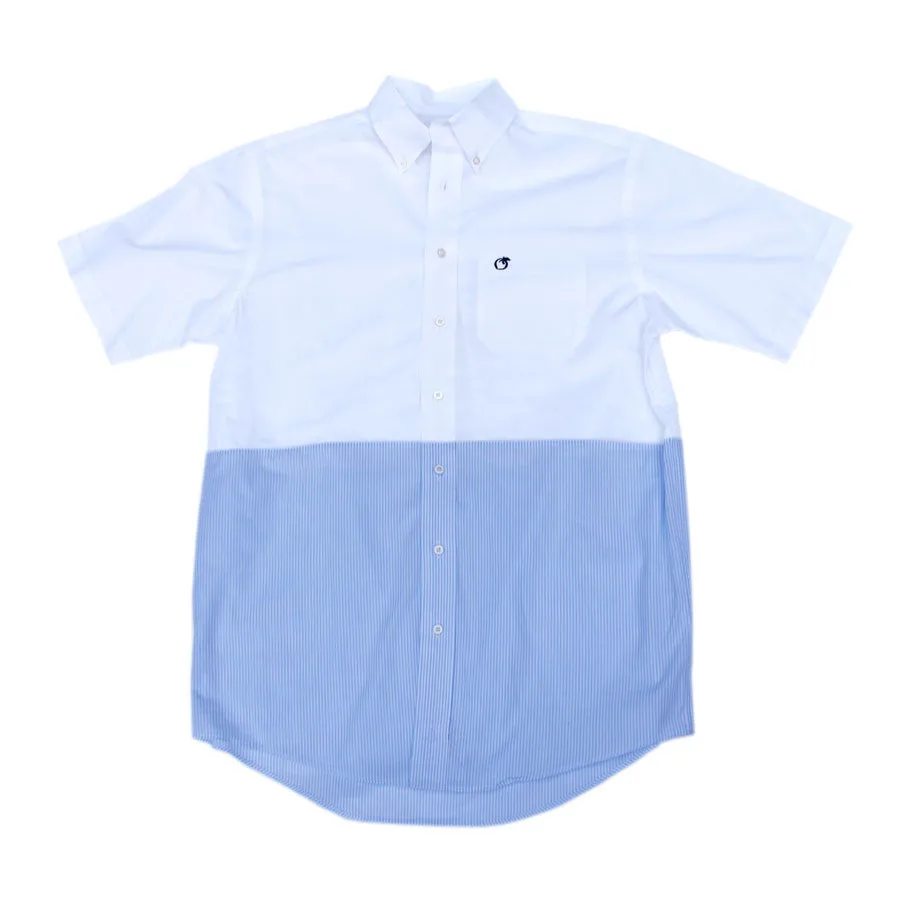 Lightweight Cumberland Mixer Short Sleeve Button Down - Blue