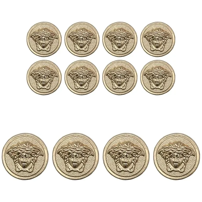 Medusa Metal Shank Buttons(8 Small   4 Big)