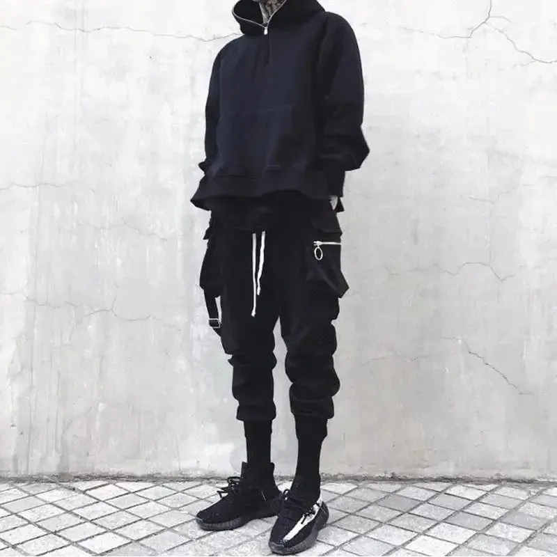 Men Black Cargo Pants