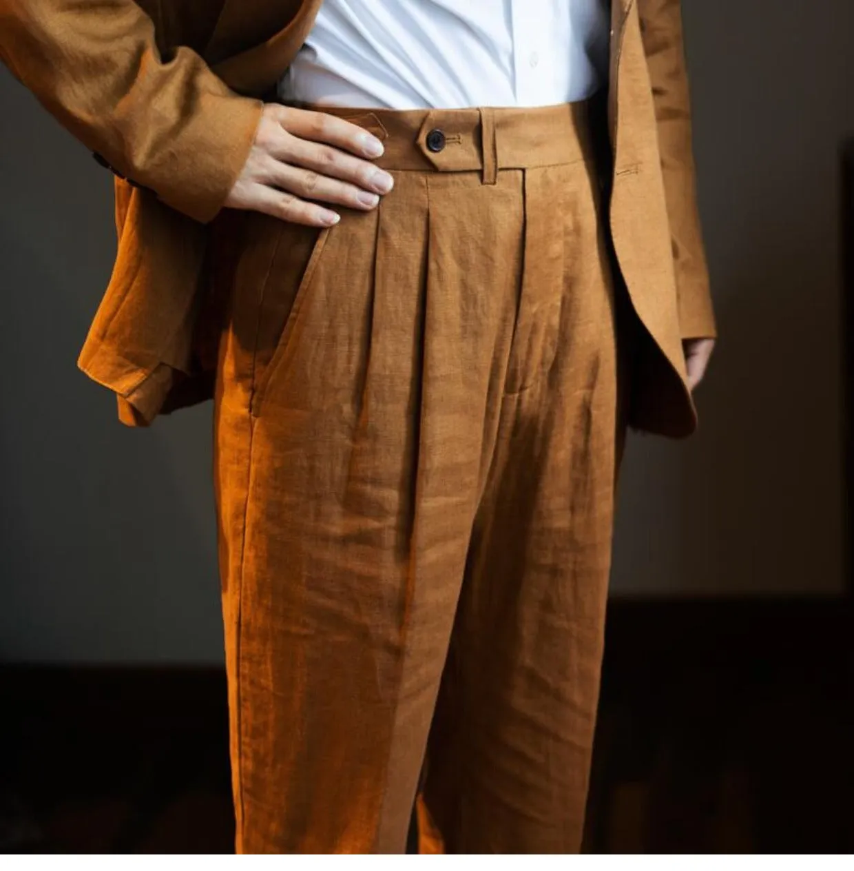 Men's Linen Suit Pants