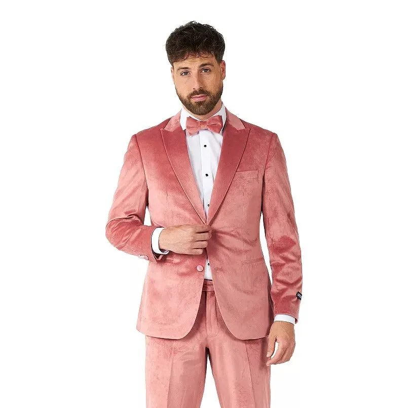 Men's slim fit suit OppoSuits, pink velvet