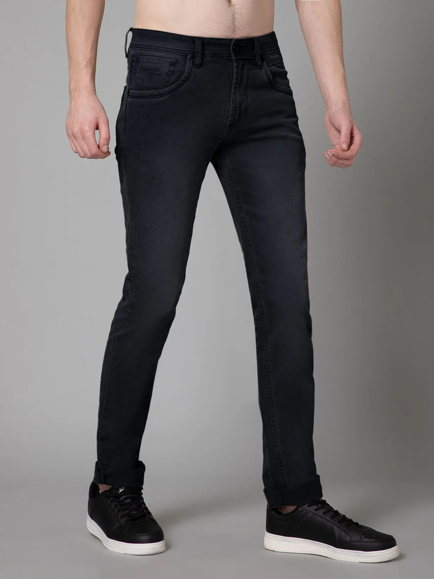 Men's Ultra Narrow fit Light Fade Charcoal Black  Jeans