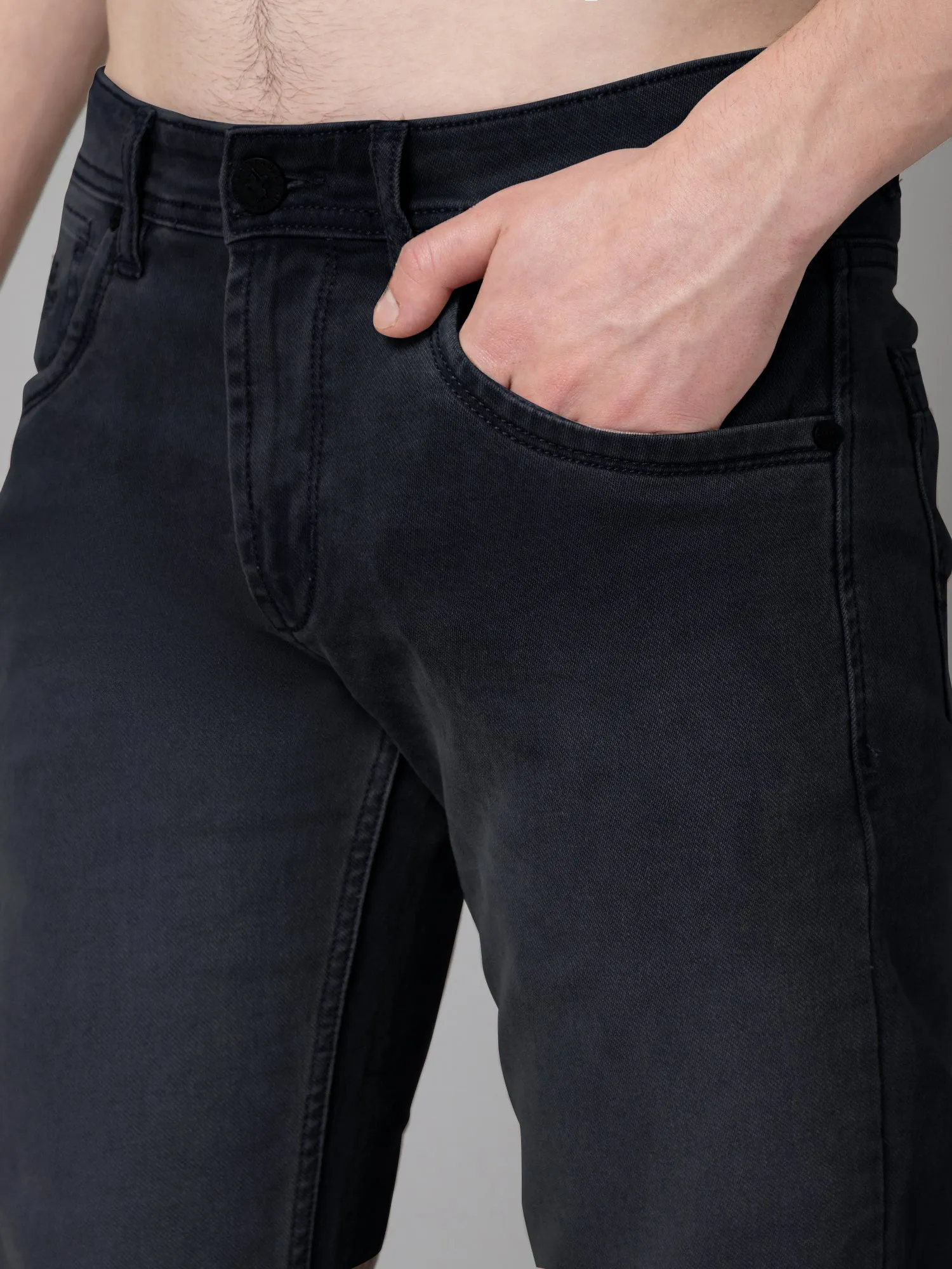 Men's Ultra Narrow fit Light Fade Charcoal Black  Jeans