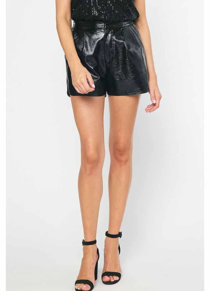 Metallic Shorts in Black by Entro