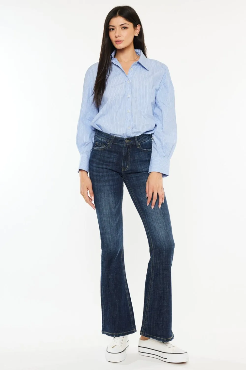 Mid Rise Flare Jeans