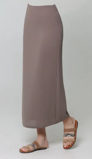 Moda Essential Long Maxi Pencil Skirt - Mocha