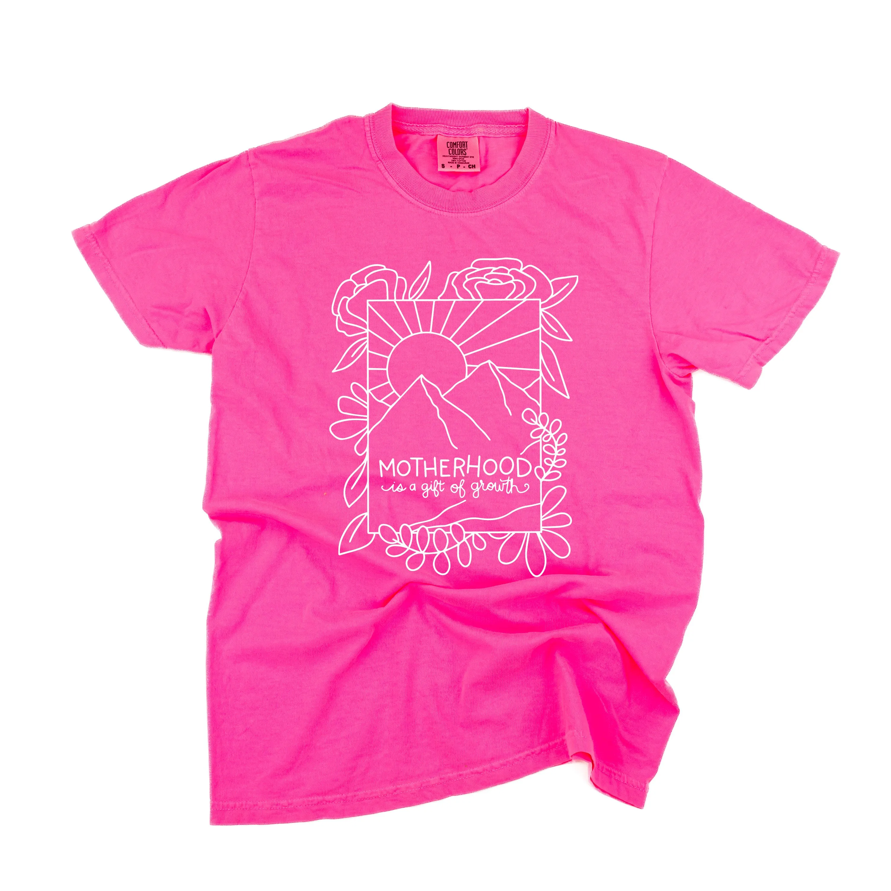 Motherhood is a Gift of Growth - Design a Shirt Drawing Contest Winner - SHORT SLEEVE COMFORT COLORS TEE