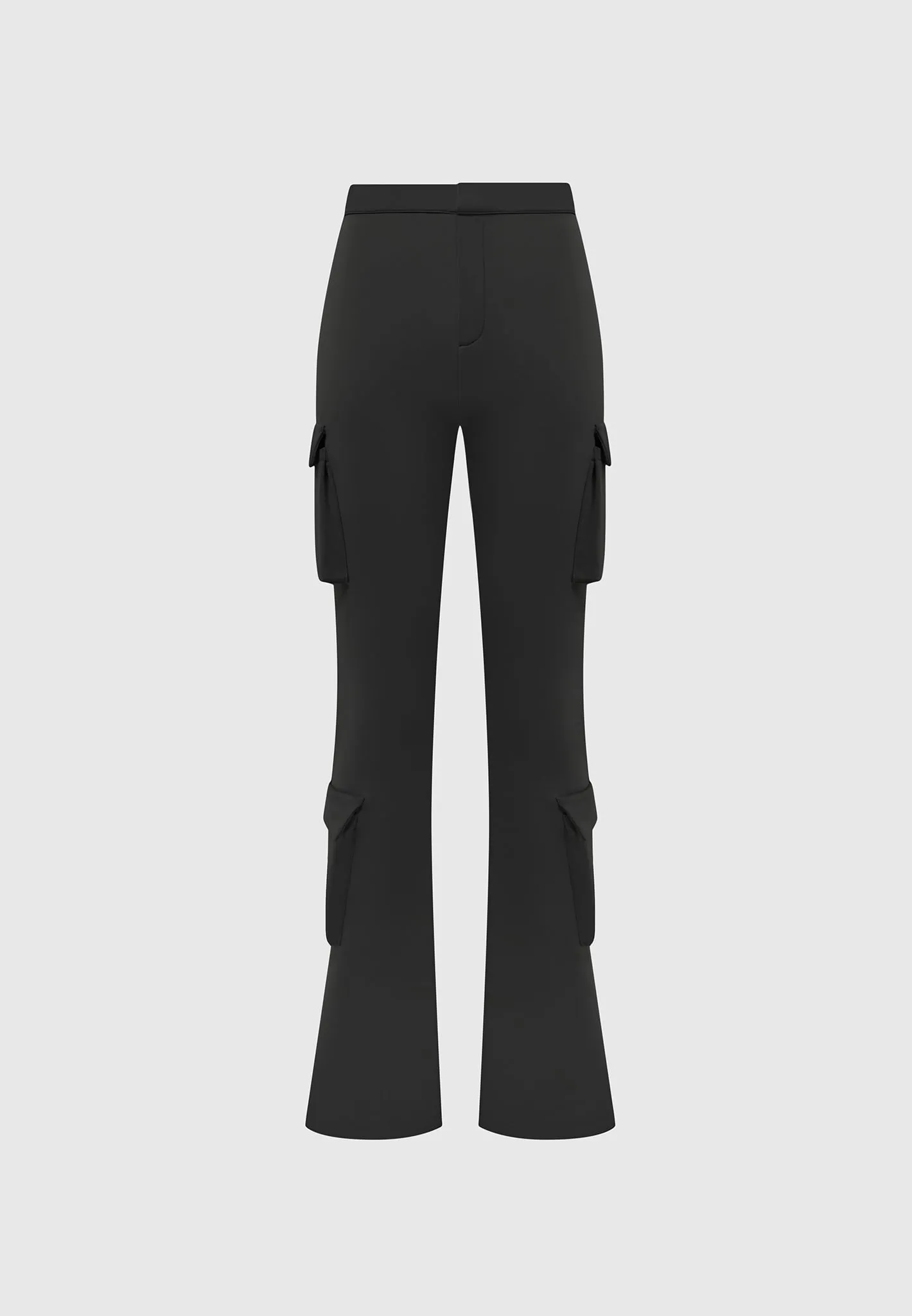 Neoprene Cargo Fit and Flare Leggings - Black