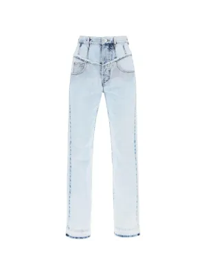 Noemie Acid-Washed Straight-Leg Jeans