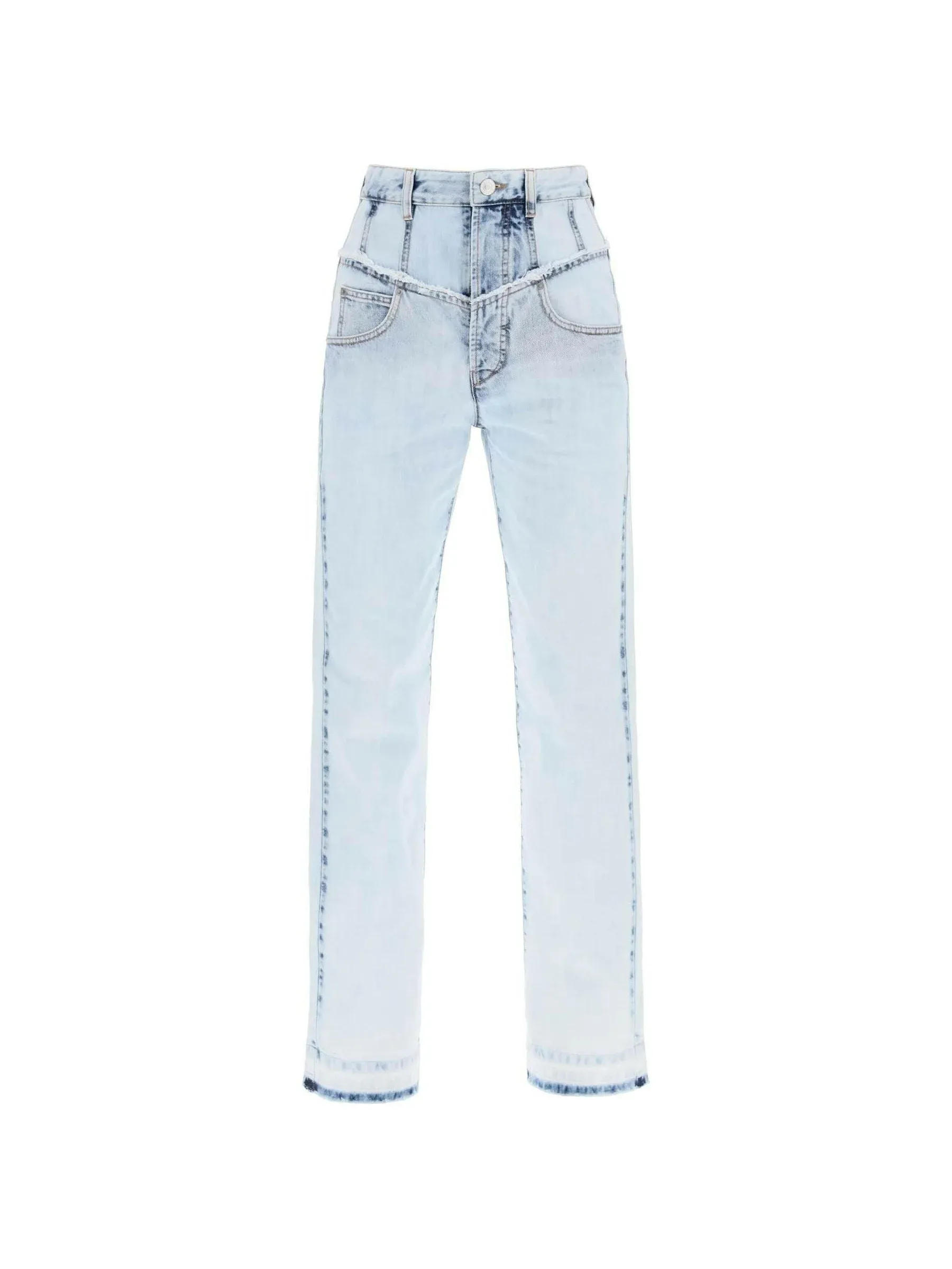 Noemie Acid-Washed Straight-Leg Jeans