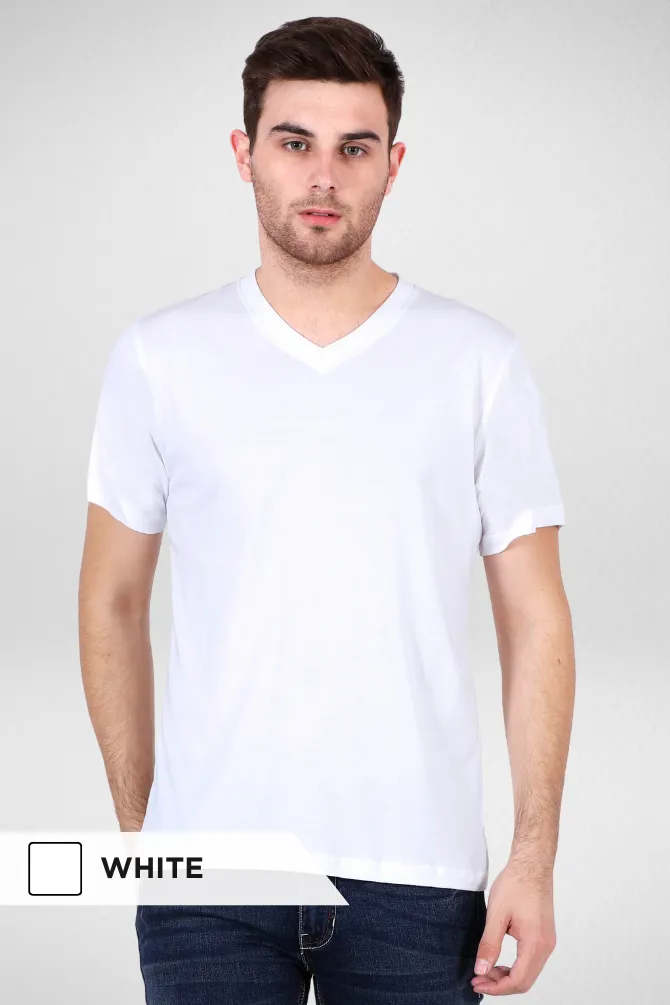 Pack Of 3 V Neck T-Shirts White Black and Red for Men