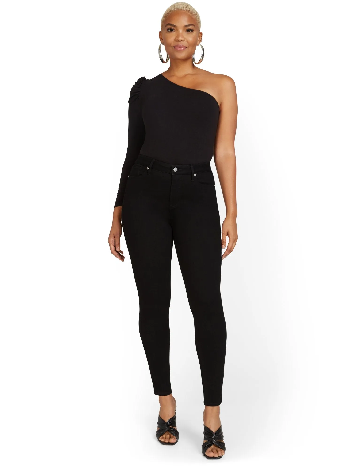 Petite Lexi High-Waisted Super-Skinny Jeans - Black