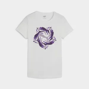 Puma Womens Essential Graphic T-Shirt in White/Purple - Style 181240