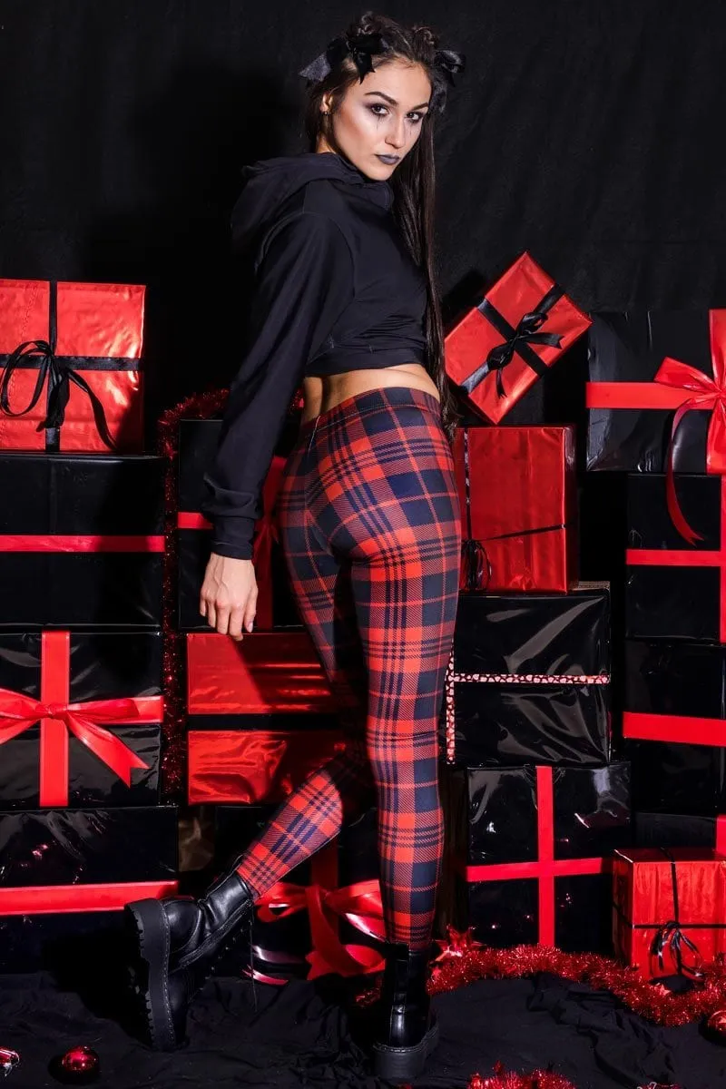 Red & Black Plaid Leggings