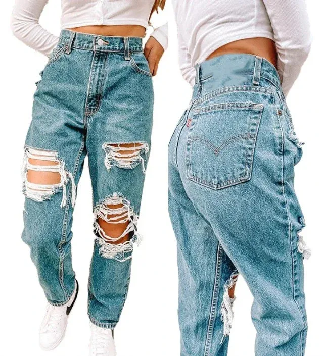 Retro For Summer 2024 New High-waisted Slimming Versatile Loose Design Jeans