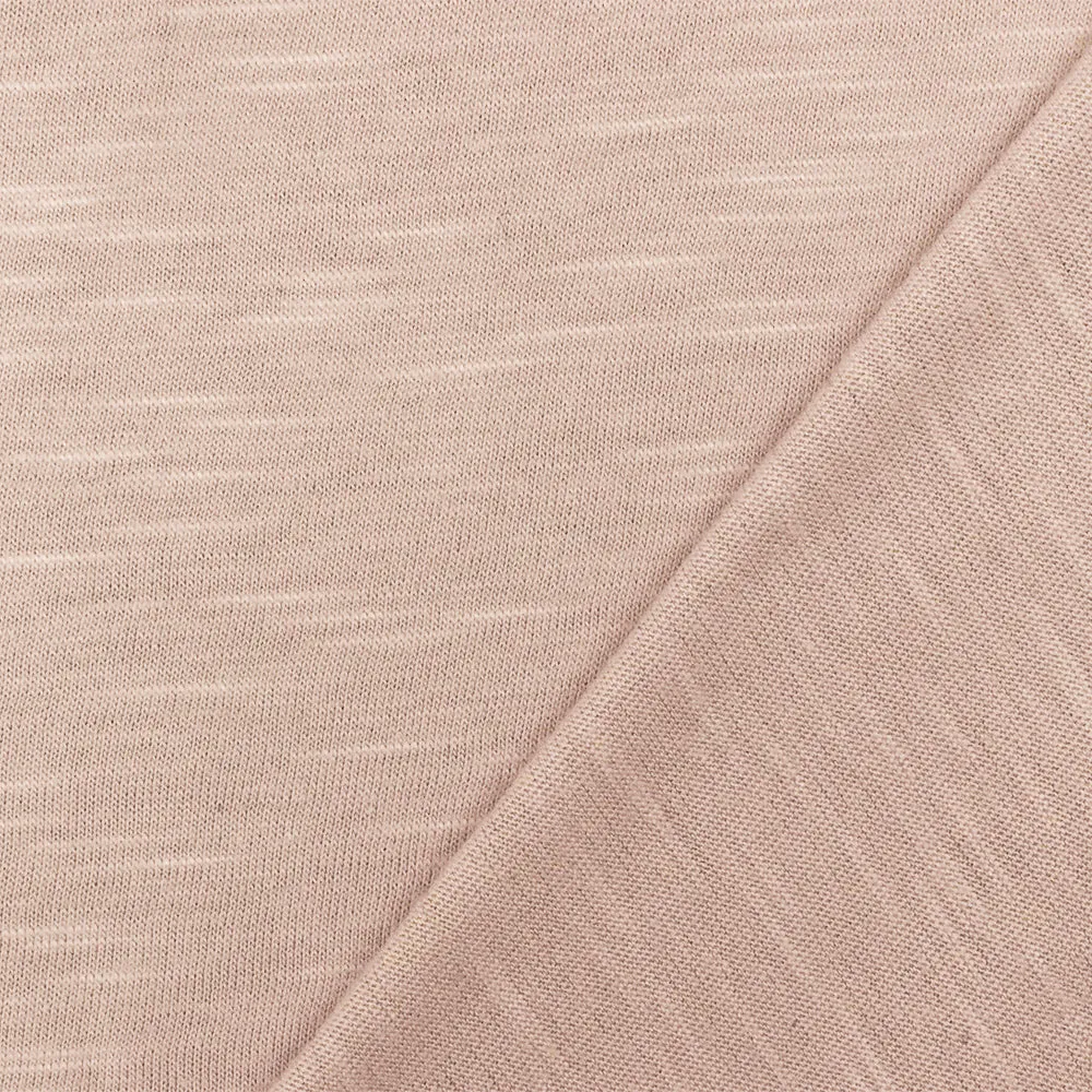 Sanded Pink Slub Stretch Jersey Knit Fabric