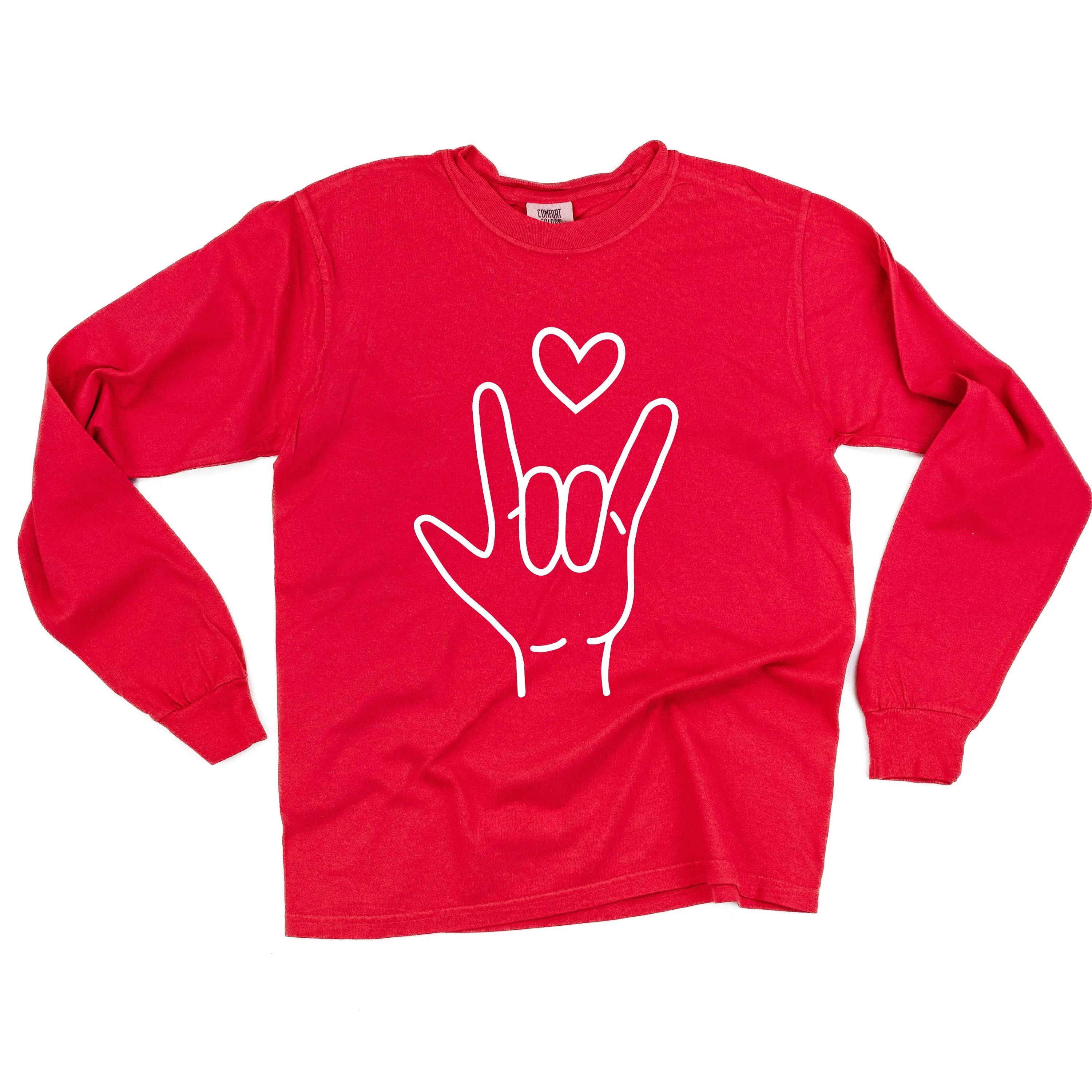 Sign Language - I Love You - LONG SLEEVE Comfort Colors Tee