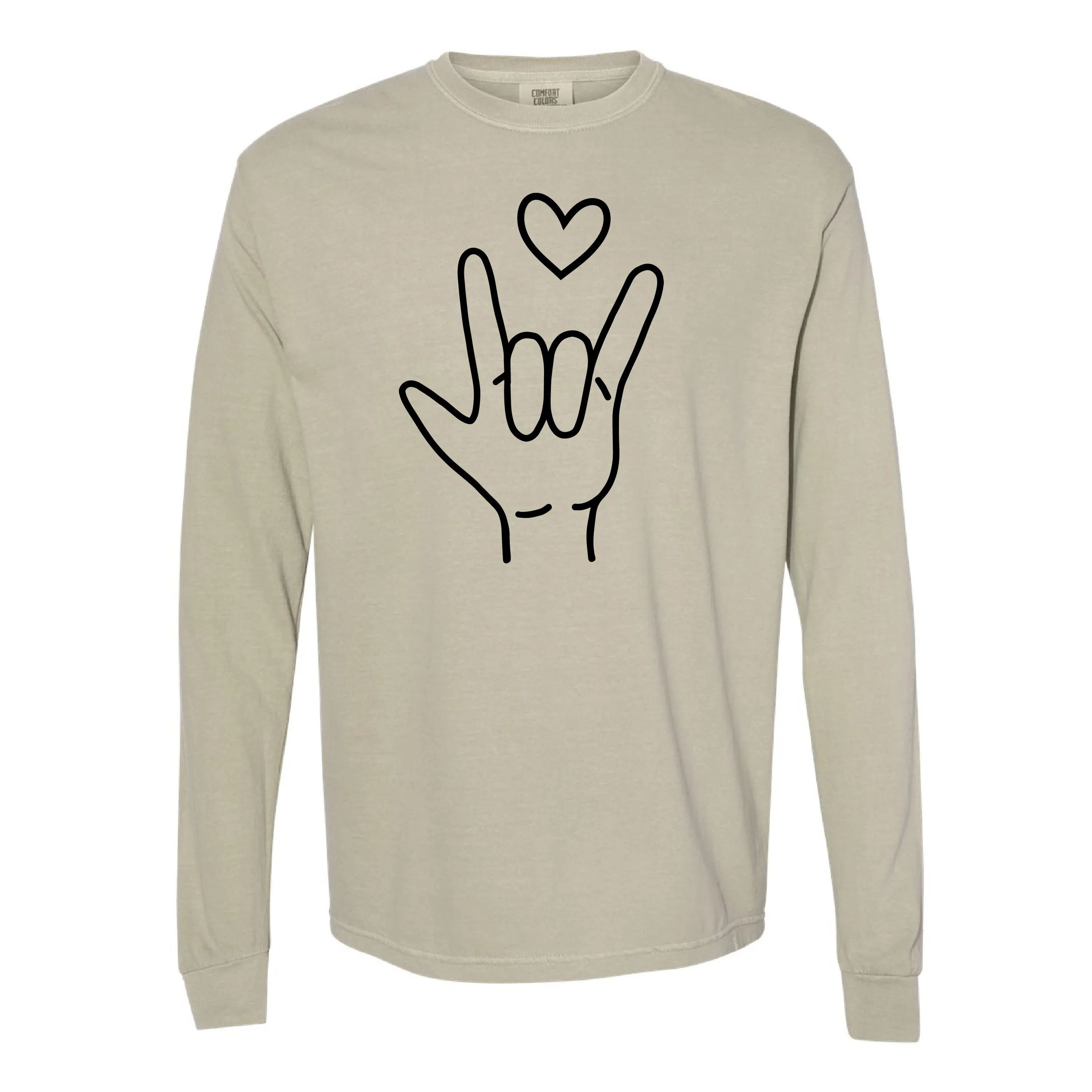 Sign Language - I Love You - LONG SLEEVE Comfort Colors Tee