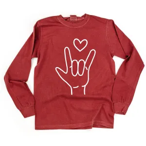 Sign Language - I Love You - LONG SLEEVE Comfort Colors Tee