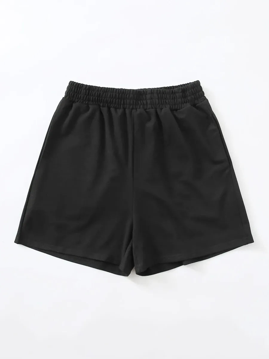 Slant Pocket Solid Track Shorts