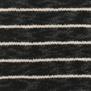 Soft Black-Taupe Striped Texture Stretch Jersey Knit Fabric