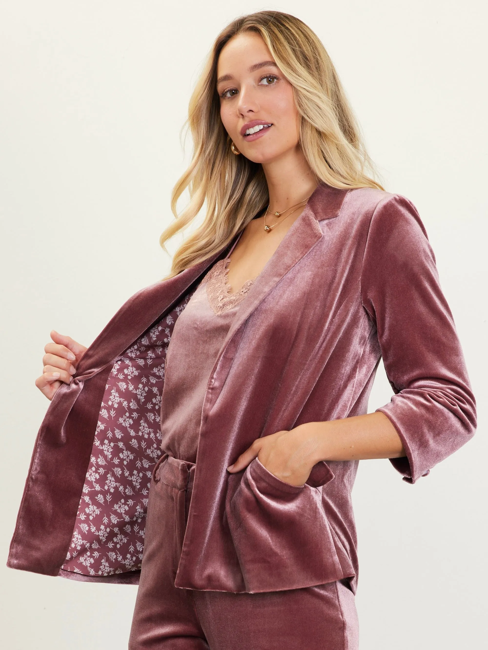 Sophia Velvet Blazer