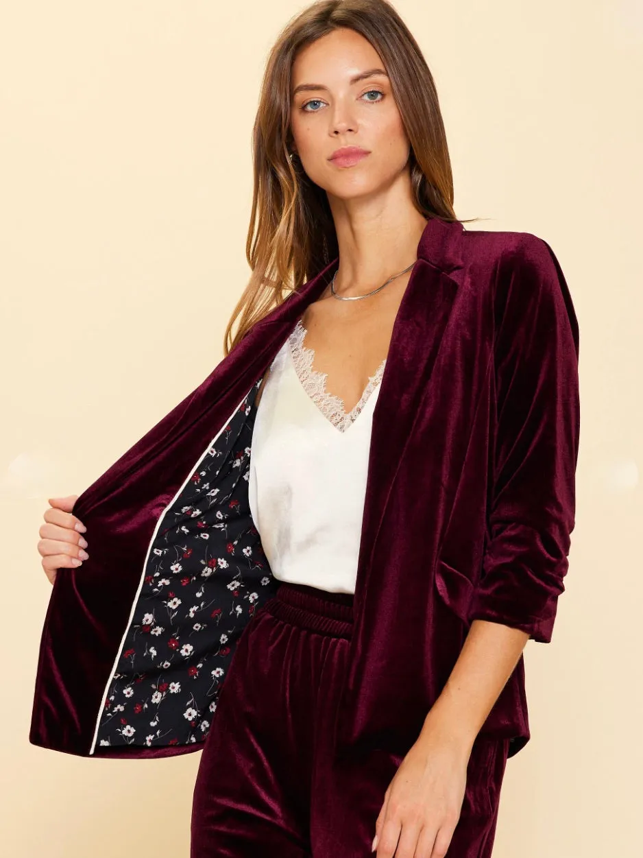 Sophia Velvet Blazer