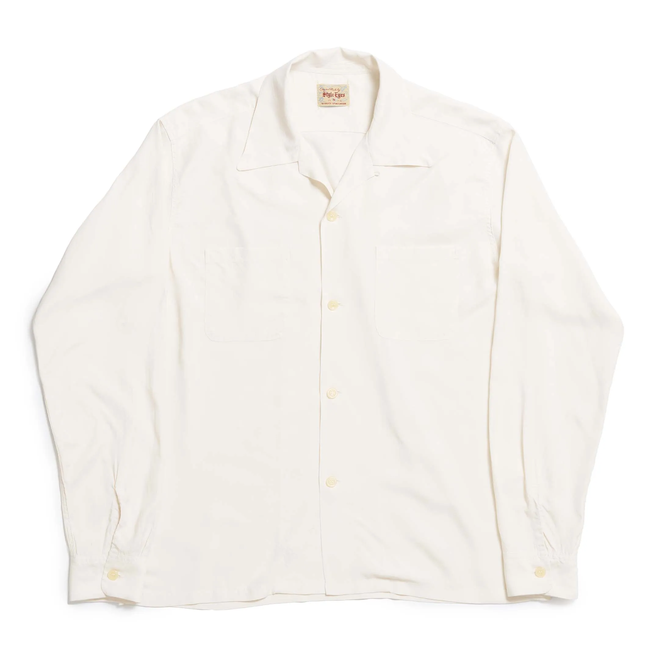 Style Eyes by Toyo Enterprise Plain Rayon Bowling Shirt Off White