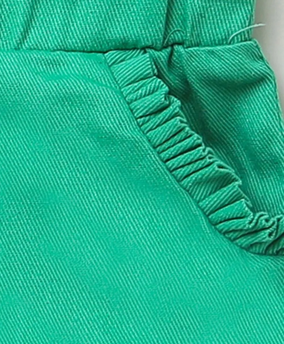 Sweetlime By AS Bottle Green twill shorts- Bottle Green