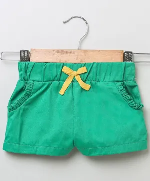 Sweetlime By AS Bottle Green twill shorts- Bottle Green