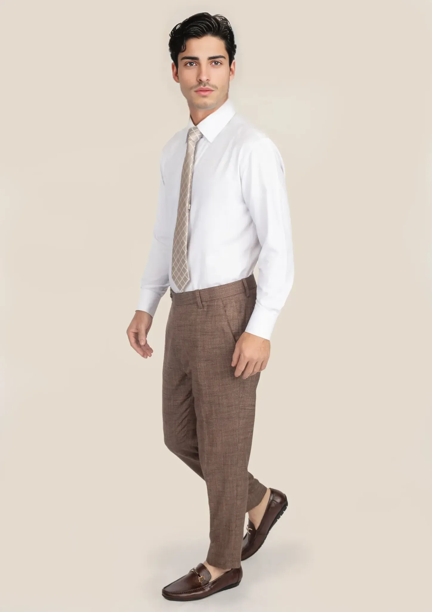 Tawny Brown Hopsack Pants