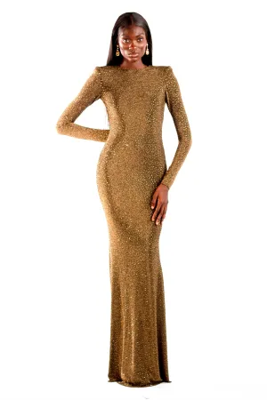 Valentina Bonze Long Sleeve Maxi Gown