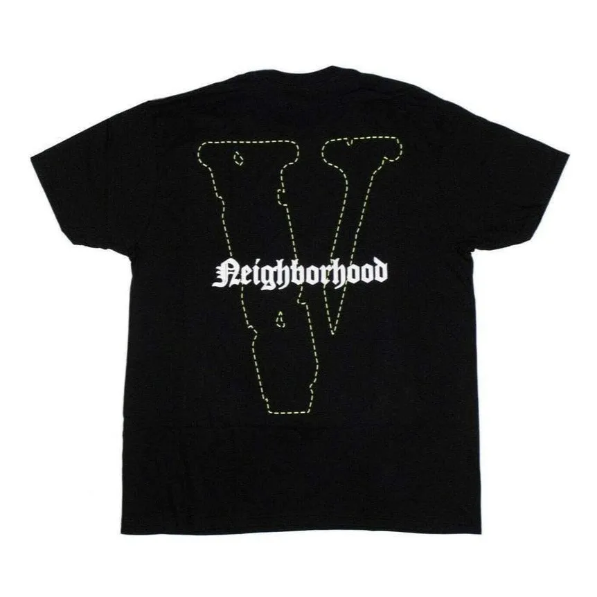 VLONE X NEIGHBORHOOD Green Skull Tee Black