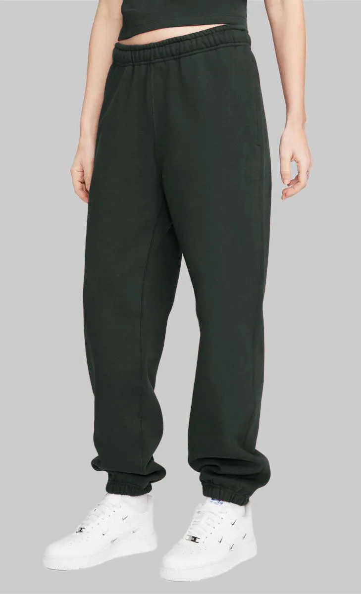 Women's Fleece Pants Elastic bottom (Dark Cool Green)