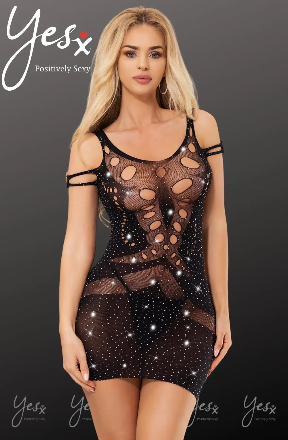 YesX YX853 Sparkly Black Dress